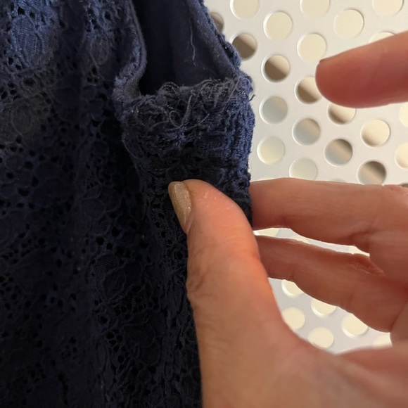 Roxy Minidress Size Small Navy Blue Lace effect layered top - Picture 7 of 8